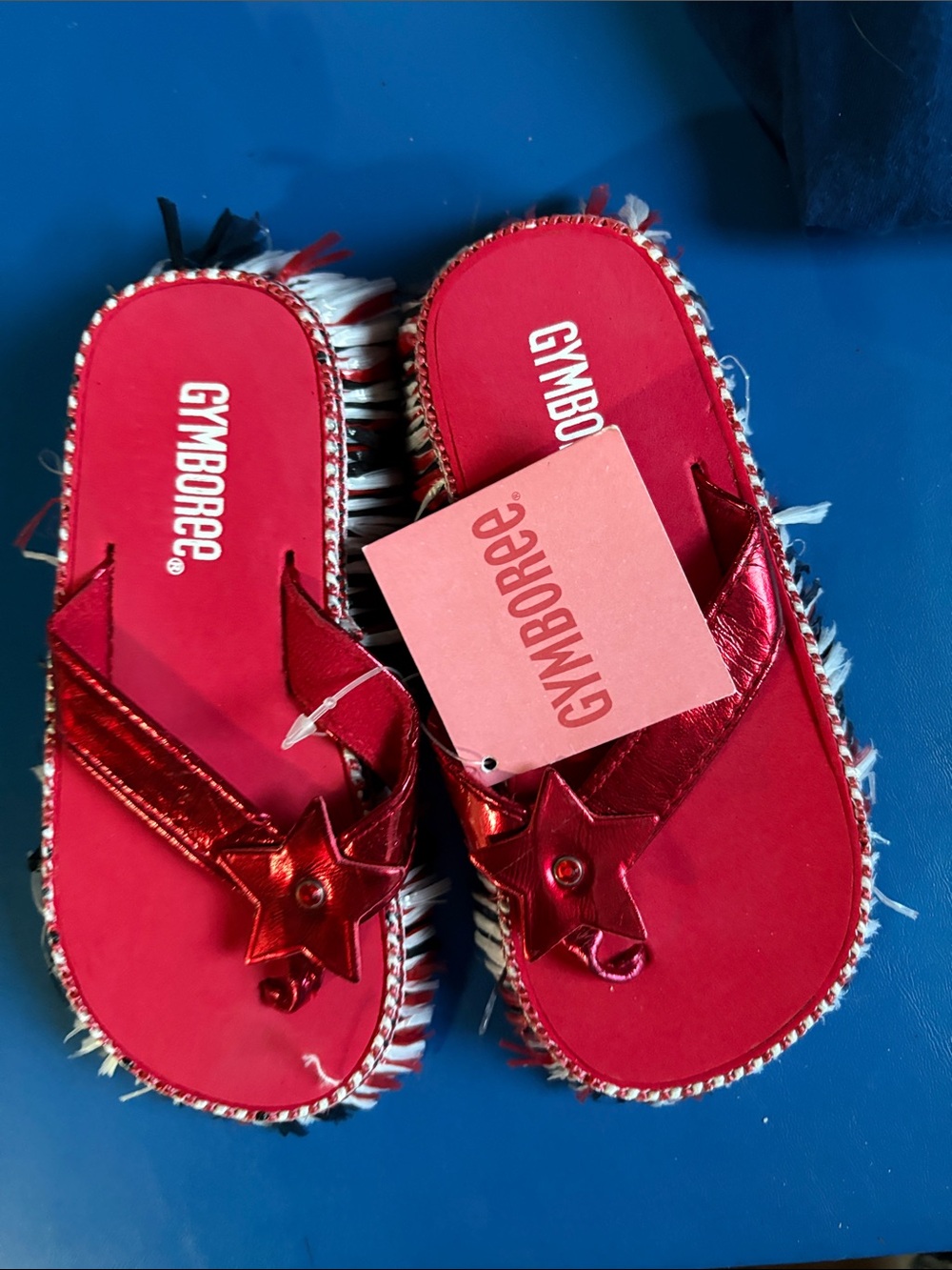 Gymboree Girls' Red Metallic Star Sandal Flip Flops